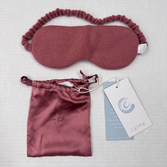 Johnny Was Calme Sleep Mask Cashmere Silk Eye Cover Mauve Pink Silk Travel Pouch - Picture 1 of 4
